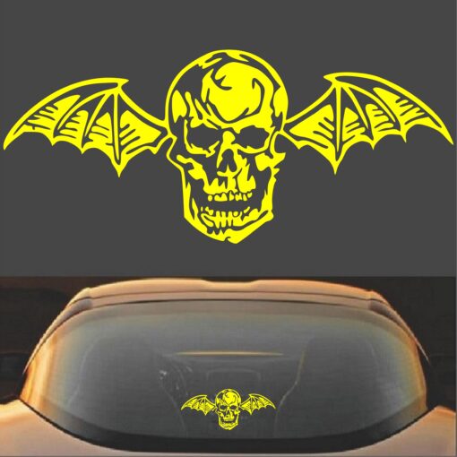 Avenged Sevenfold A7X Death Bat Decal Sticker Yellow