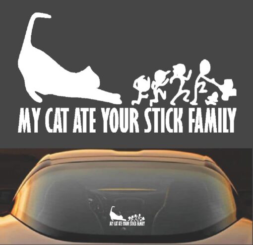 my cat ate your stick family decal sticker