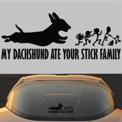 My Dachshund Ate Your Stick Family Decal Sticker Black