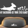 My Dachshund Ate Your Stick Family Decal Sticker White