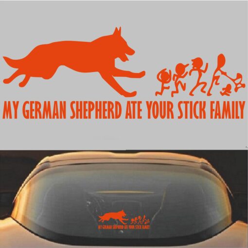 My German Shepherd Ate Your Stick Family Vinyl Decal Sticker