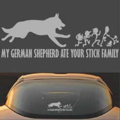 My German Shepherd Ate Your Stick Family Vinyl Decal Sticker