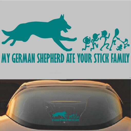 My German Shepherd Ate Your Stick Family Vinyl Decal Sticker