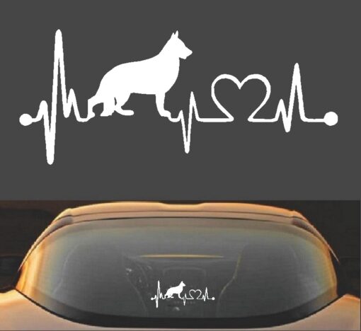 German Shepherd heartbeat decal sticker