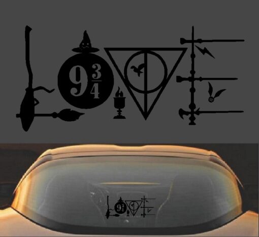 Harry Potter Deathly Hallows Love Vinyl Decal Sticker - Image 2