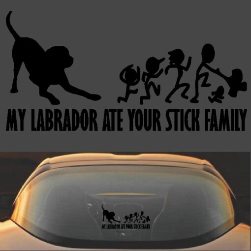 My Labrador Ate Your Stick Family Funny Vinyl Decal Sticker - Image 2