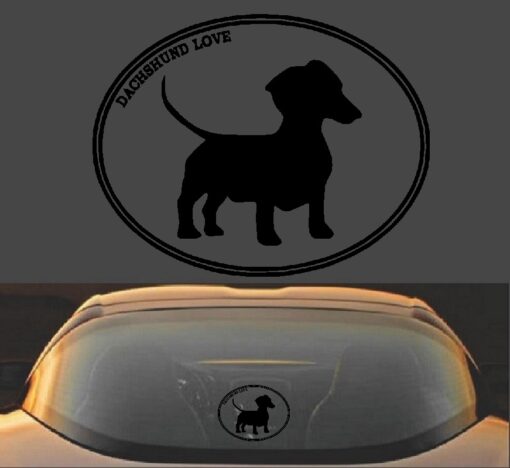 Dachshund Love Vinyl Decal Sticker - Image 2