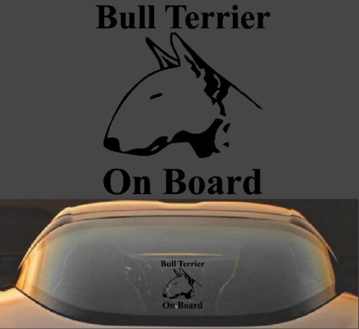 Bull Terrier On Board Vinyl Decal Sticker - Image 2