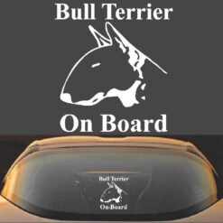 bull terrier on board decal sticker