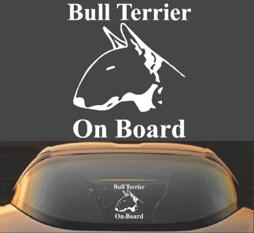 bull terrier on board decal sticker