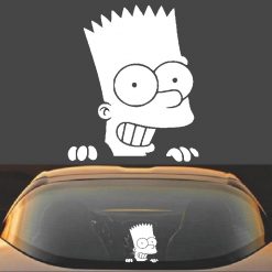 Peeking Bart Simpson Decal Sticker