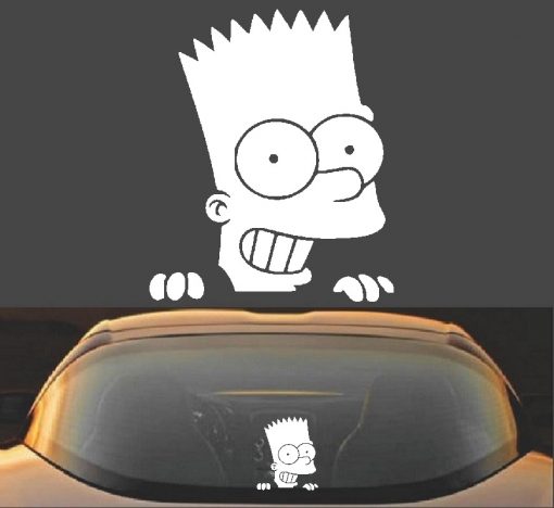 Peeking Bart Simpson Decal Sticker