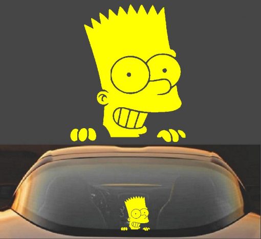 Peeking Bart Simpson Decal Sticker