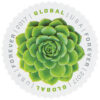 US #5198 2017 Green Succulent Global Forever Stamp – Sheet of 10, featuring vibrant succulent plant design.